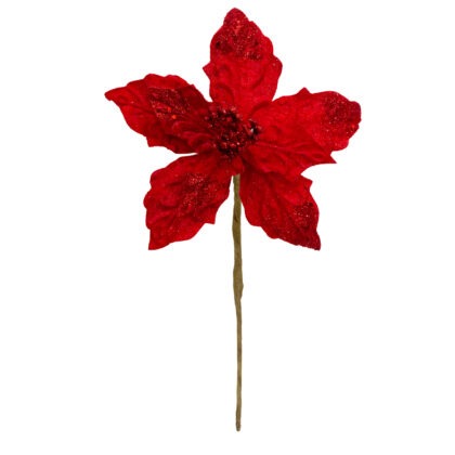 POINSETIA VERMELHO VELUDO - ALT 20 CM X DIAM 19 CM (CF0409)