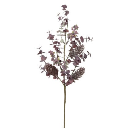 HASTE EUCALIPTO COM BERRY MALVA - ALT 55 CM (CF0576)