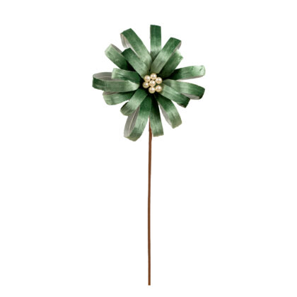 POINSETIA MENTA COM PEROLAS  X16 - ALT 60 CM DIAM 29 CM (CF0675)