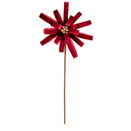 POINSETIA BORDO COM PEROLAS X16 - ALT 60 CM DIAM 29 CM (CF0676)
