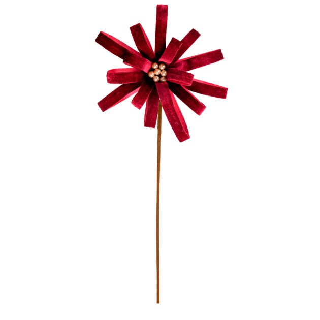 POINSETIA BORDO COM PEROLAS X16 - ALT 60 CM DIAM 29 CM (CF0676)