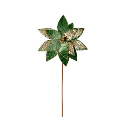 POINSETIA MENTA COM GLITTER X14 - ALT 60 CM DIAM 30 CM (CF0677)