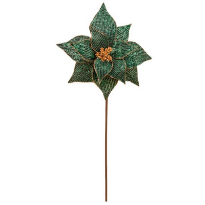 POINSETIA RUBI COM LANTEJOULA X12 - ALT 60 CM DIAM 30 CM (CF0679)