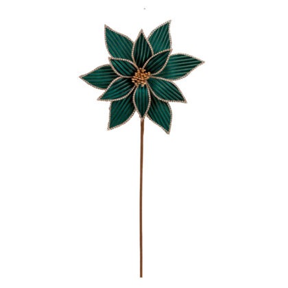 POINSETIA VELUDO VERDE X 12 -ALT 62 CM DIAM 34 CM (CF0682)