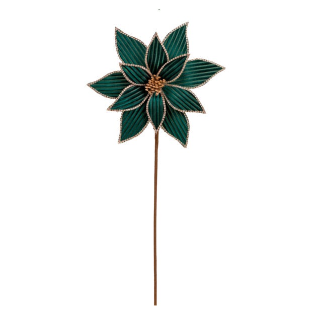 POINSETIA VELUDO VERDE X 12 -ALT 62 CM DIAM 34 CM (CF0682)