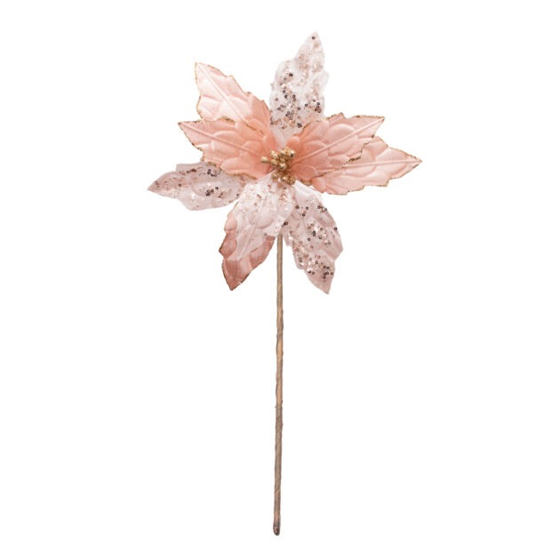 POINSETIA VELUDO ROSA - ALT 57 CM X DIAM 28 CM (CF0749)