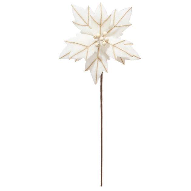 POINSETIA FELTRO CREME - ALT 55 CM X DIAM 29 CM (CF0822)
