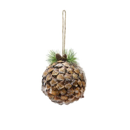 BOLA DECORADA COM PINHO - DIAM 14 CM (CL0612)