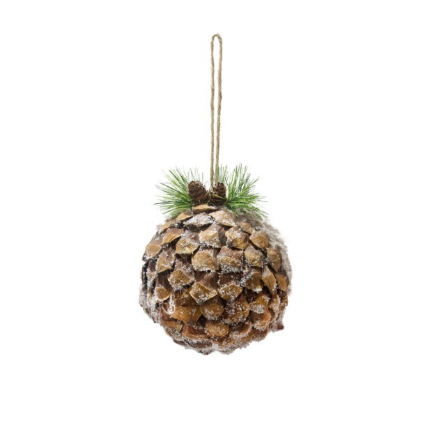 BOLA DECORADA COM PINHO - DIAM 14 CM (CL0612)