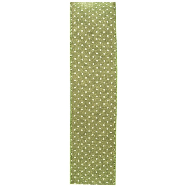 FITA NATALINA VERDE COM BOLINHA - COMP 9.14 M X LARG 6.3 CM (CR0403)