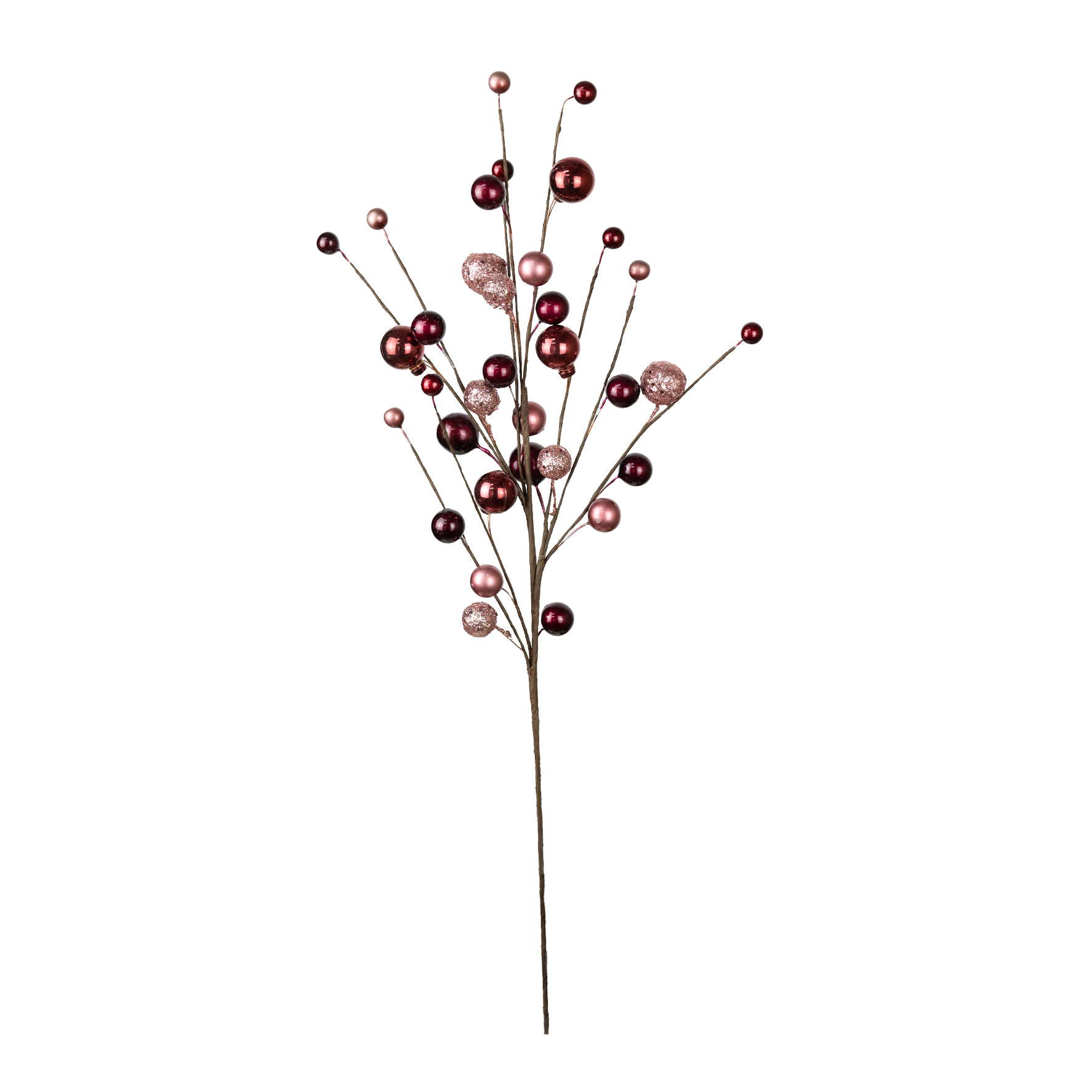 HASTE BOLINHAS COM GLITTER MARSALA - ALT 60 CM (CF1052)