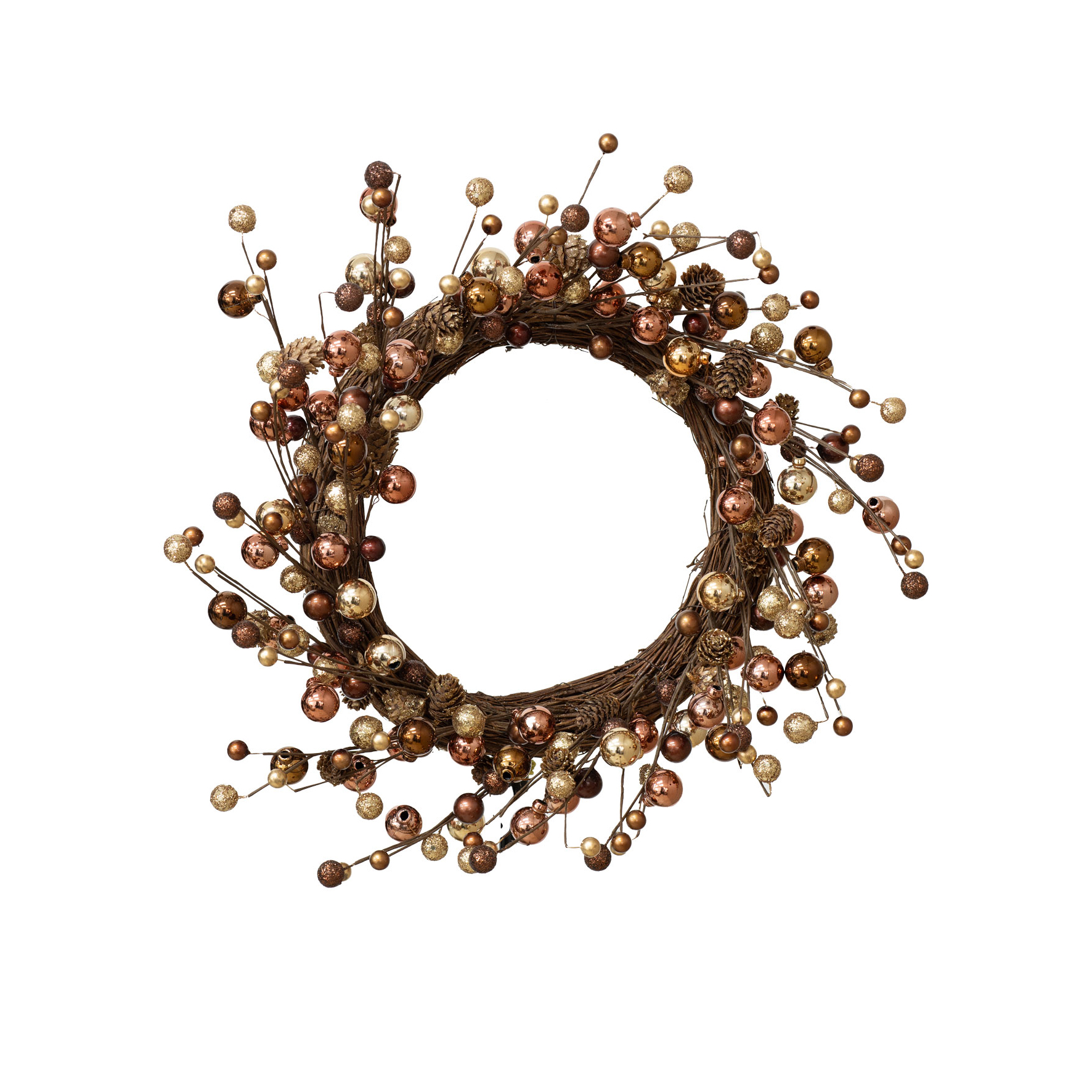 GUIRLANDA BOLINHAS MARSALA COM GLITTER - DIAM 30 CM (CF1056)