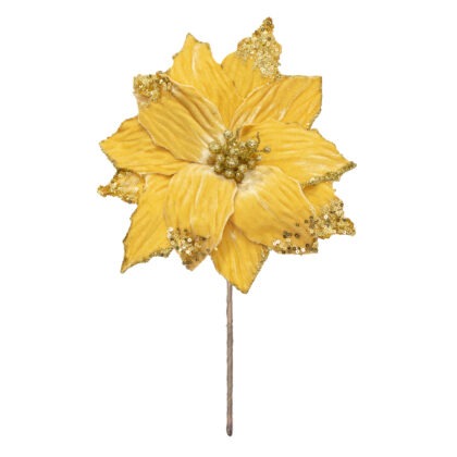 POINSETIA VELUDO DOURADO - ALT 26 CM X DIAM 38.5 CM (CF0552)