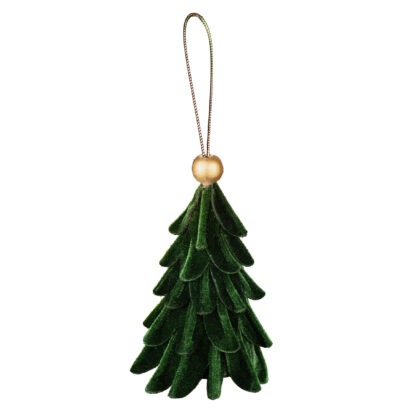 PENDENTE PINHEIRO VELUDO VERDE - ALT 13 CM (CA0197)