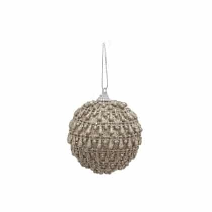 BOLA DECORADA CHAMPAGNE C/3 - DIAM 8 CM (CE0116)