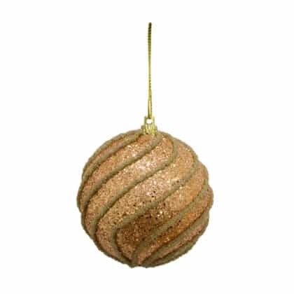 BOLA DECORADA COBRE C/2 - DIAM 12 CM (CE0158)