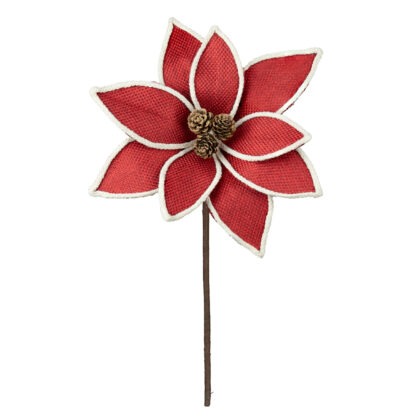 POINSETIA VERMELHO COM PINHA X 9  - ALT 35 X DIAM 27 CM (CF1083)
