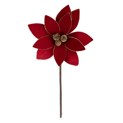 POINSETIA VERMELHO COM PINHA  X 11 - ALT 35 X DIAM 27 CM (CF1099)