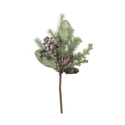 HASTE FOLHAGEM COM PINHA - ALT 45 CM (CF1162)