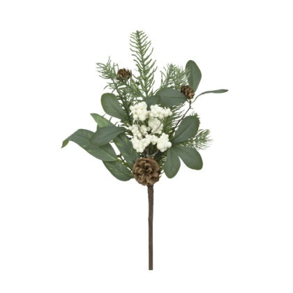 HASTE FOLHAGEM COM PINHA - ALT 35 CM (CF1174)