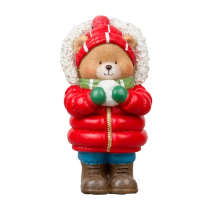 URSO RESINA COM BOLA DE NEVE - ALT 18 CM (CA0333)