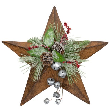 PENDENTE ESTRELA DE METAL COM FOLHAGEM - DIAM 40 CM (CA0347)