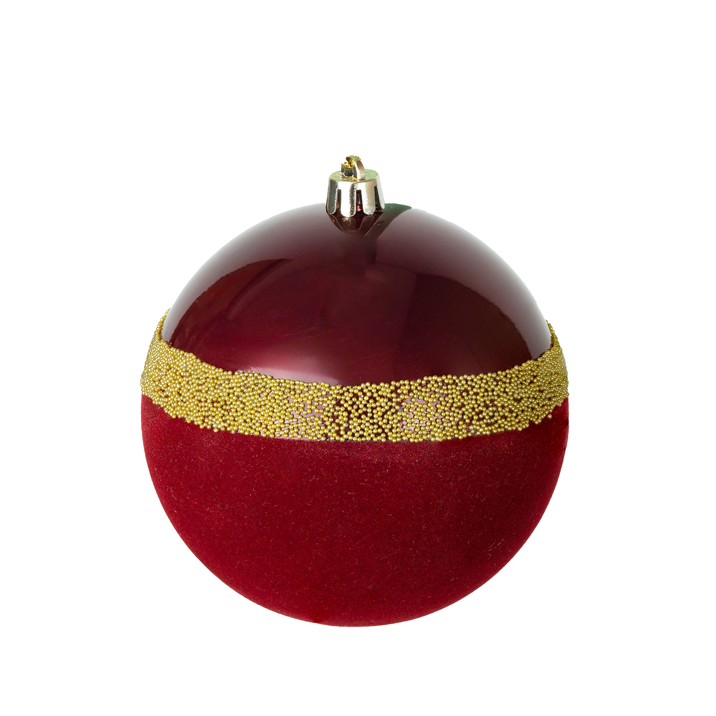BOLA BORDO COM VELUDO C/ 3 - DIAM 10 CM (CE0477)