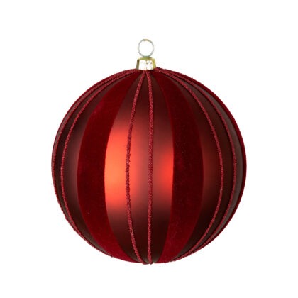 BOLA VERMELHO COM VELUDO C/2 - DIAM 12 CM (CE0479)