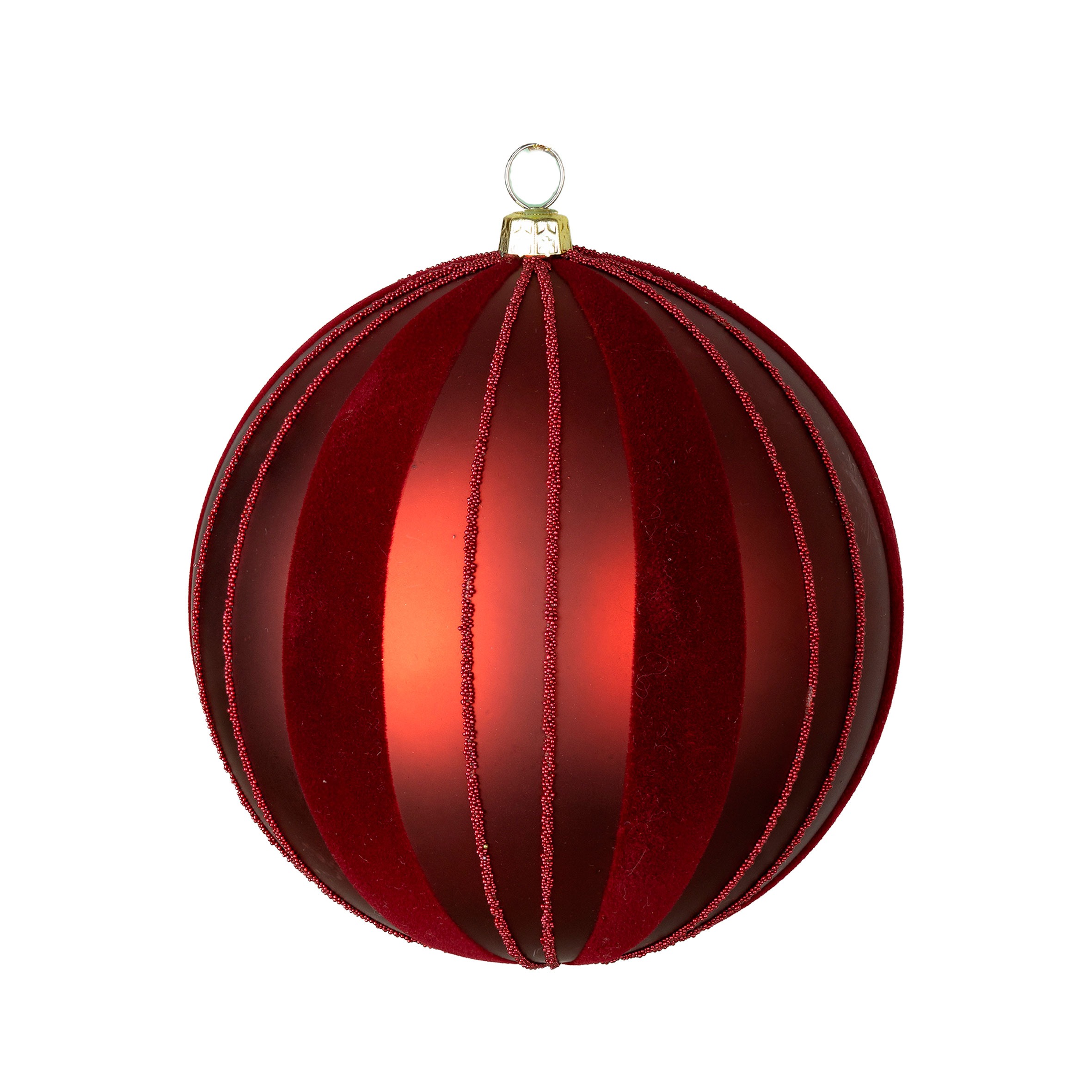 BOLA VERMELHO COM VELUDO C/2 - DIAM 12 CM (CE0479)