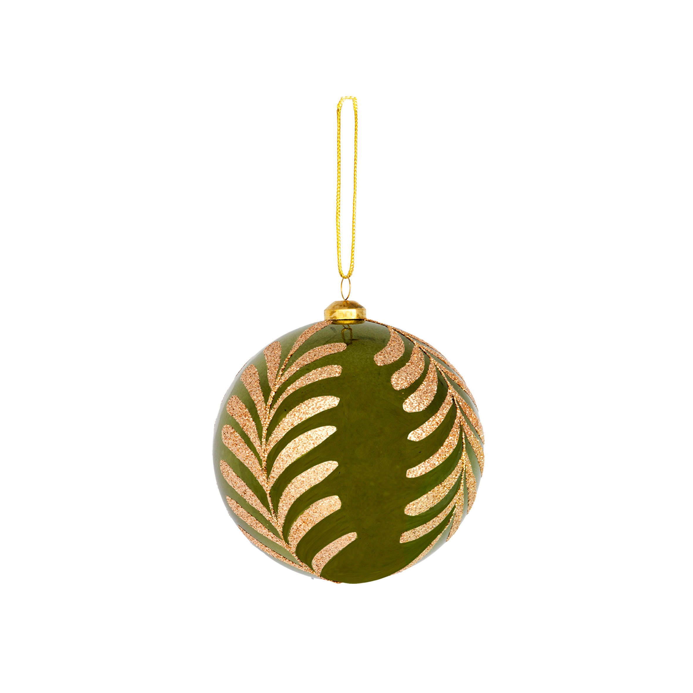 BOLA VERDE COM FOLHAGEM C/ 2 - DIAM 10 CM (CE0501)