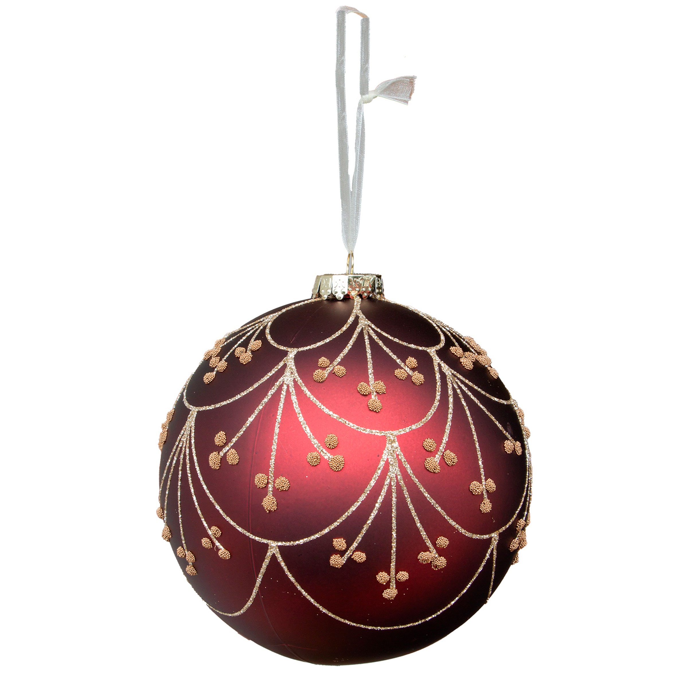 BOLA BORDO COM FOLHAGEM C/ 1 - DIAM 15 CM (CE0507)