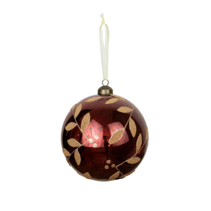 BOLA BORDO COM FOLHAGEM C/2 - DIAM 10 CM (CE0523)