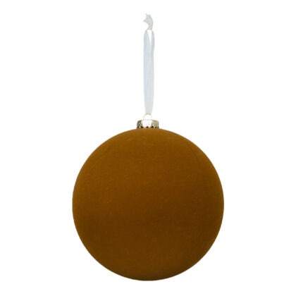 BOLA MARROM VELUDO C/ 1 - DIAM 15 CM (CE0529)