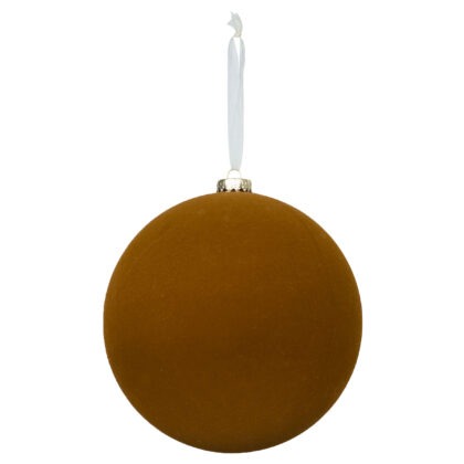 BOLA MARROM VELUDO C/ 1 - DIAM 20 CM (CE0530)