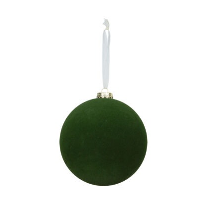 BOLA VERDE VELUDO C/ 2 - DIAM 10 CM (CE0539)