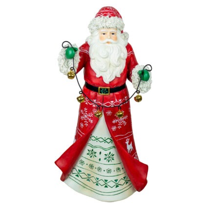 PAPAI NOEL RESINA COM CORDAO DE GUIZOS - ALT 35 CM (CA0337)