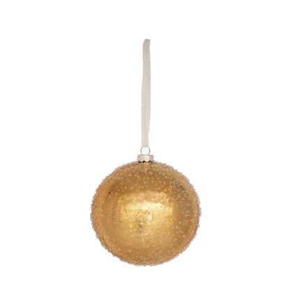 BOLA OURO ENVELHECIDO C/ 2 - DIAM 10 CM (CE0553)