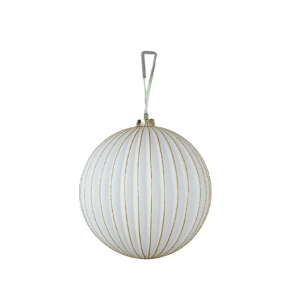BOLA BRANCA COM DOURADO C/2 - DIAM 10 CM (CE0562)