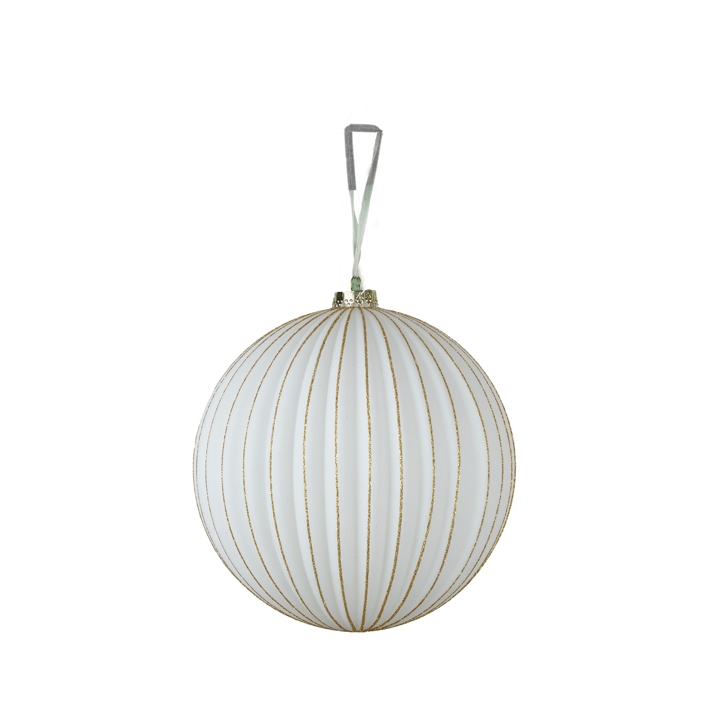 BOLA BRANCA COM DOURADO C/2 - DIAM 10 CM (CE0562)