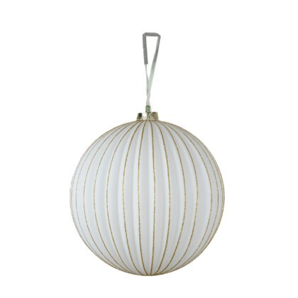 BOLA BRANCA COM DOURADO C/1 - DIAM 15 CM (CE0563)