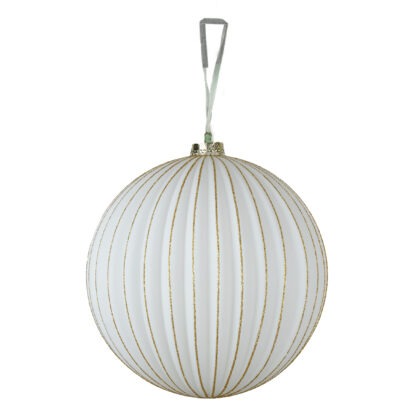 BOLA BRANCA COM DOURADO C/1 - DIAM 20 CM (CE0564)