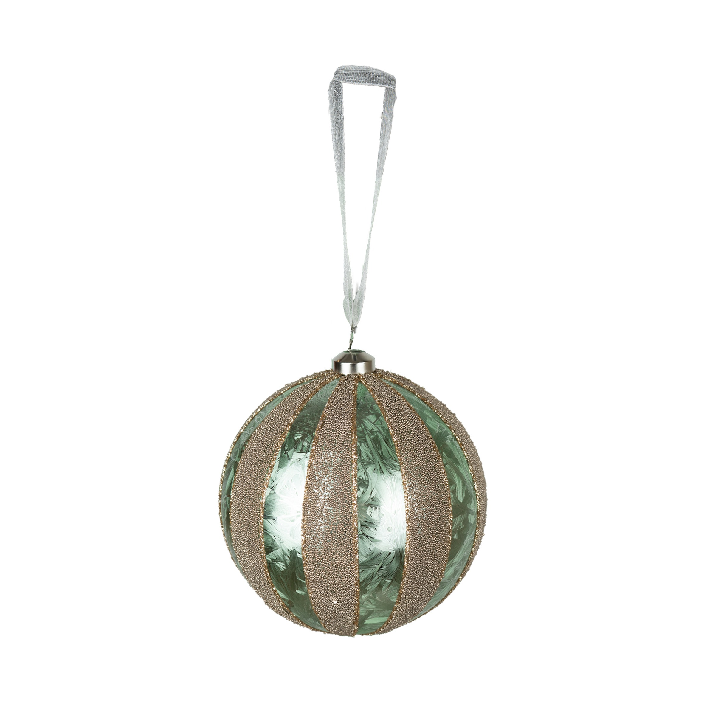 BOLA VERDE COM GLITTER C/2 - DIAM 10 CM (CE0568)