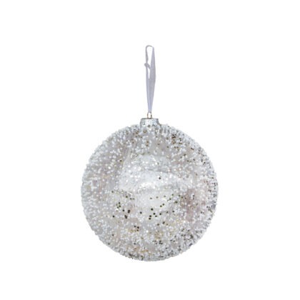 BOLA TRANSPARENTE COM BRILHO C/2 - DIAM 10 CM (CE0571)
