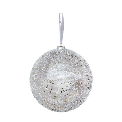 BOLA TRANSPARENTE COM BRILHO C/1 - DIAM 15 CM (CE0572)