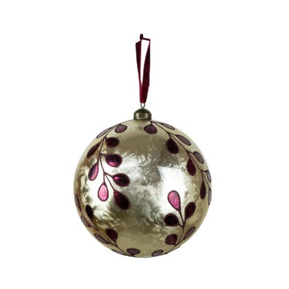 BOLA DOURADA COM BORDO C/2 - DIAM 10 CM (CE0576)