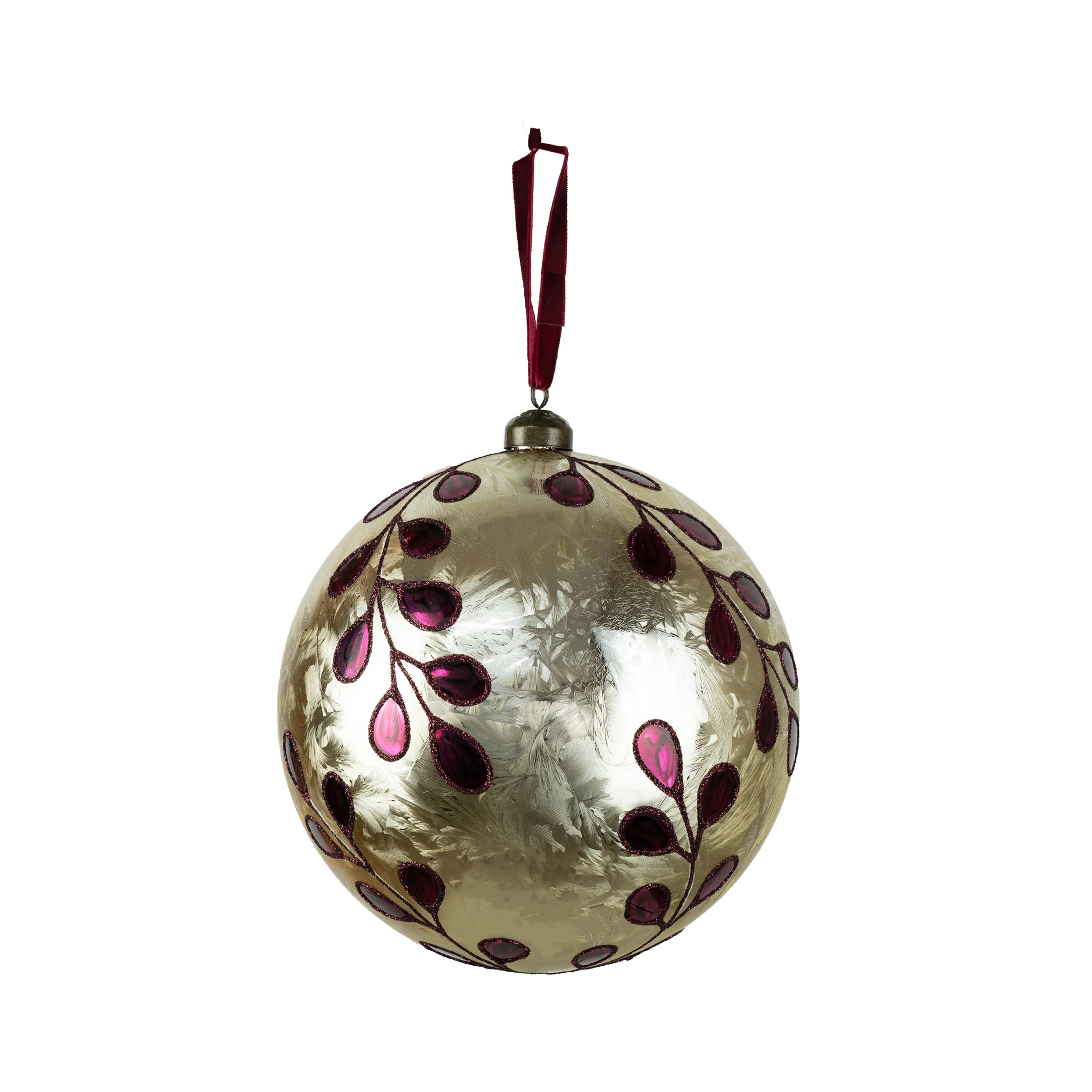 BOLA DOURADA COM BORDO C/2 - DIAM 10 CM (CE0576)