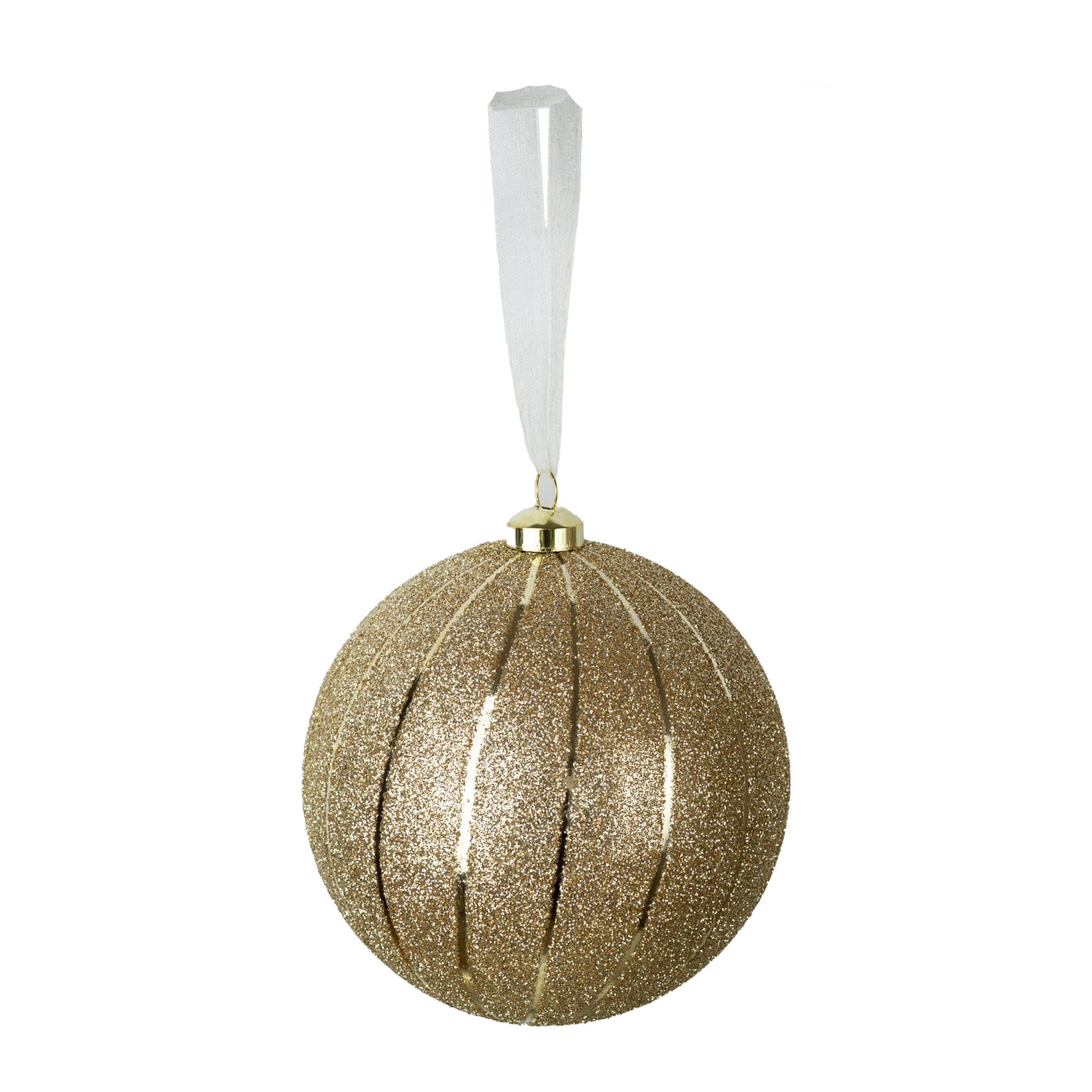 BOLA CHAMPAGNE COM GLITTER C/ 1 - DIAM 15 CM (CE0599)