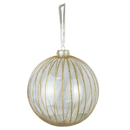 BOLA TRANSPARENTE COM DOURADO C/ 1 - DIAM 20 CM (CE0603)