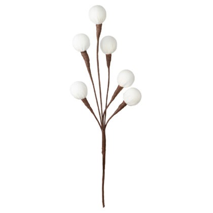 HASTE BOLINHAS VELUDO CREME X 6 - ALT 45 CM (CF1080)
