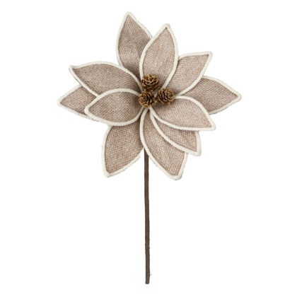 POINSETIA MARROM COM PINHA X 11 - ALT 35 X DIAM 27 CM (CF1084)